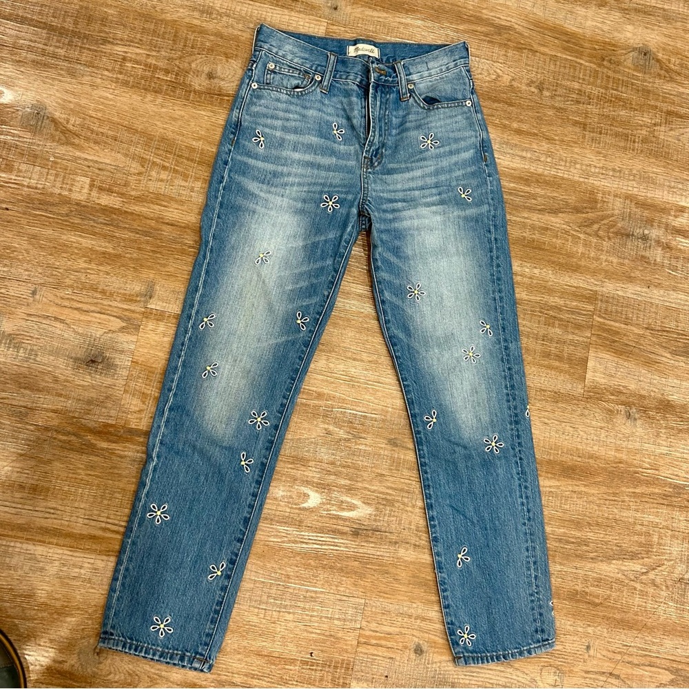 Madewell Blue Embroidered Women Jeans